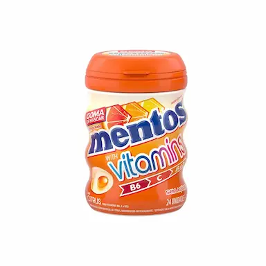 Goma de Mascar Mentos Vitamins Citrus 24 unidades