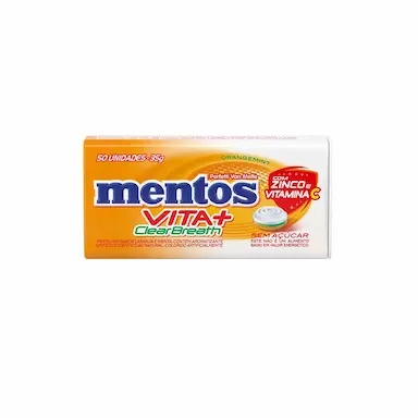 Pastilha Mentos Vita+ Clear Breath Sem Açúcar OrangeMint 50 unidades
