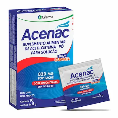 Acenac Acetilcisteína 830mg pó 10 envelopes de 5g cada