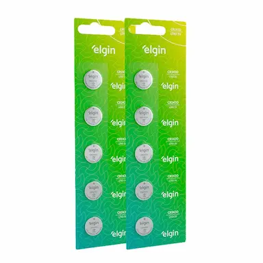 10 Baterias Pilha Moeda Cr2430 3v 2 Cartelas Relógio Elgin