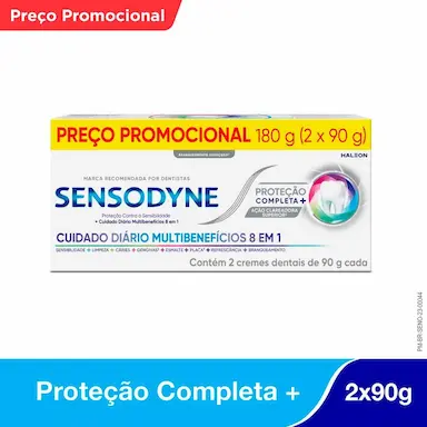 Creme Dental Sensodyne Proteção Completa + Ação Clareadora 90g 2 unidades