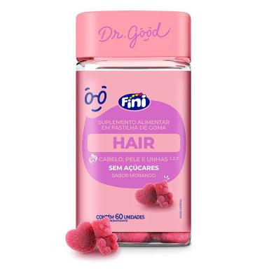 Polivitamínico Dr. Good Hair para Cabelos Morango 60 pastilhas