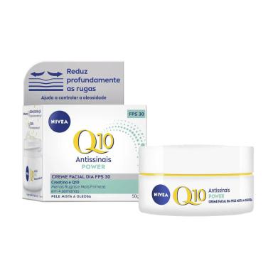 Creme Facial Dia Antissinais Nivea Q10 Power Pele Mista a Oleosa FPS 30 com 50g