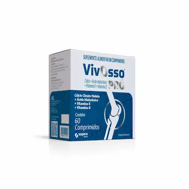 Suplemento Alimentar Vivosso Pró Cálcio + Ácido Hialurônico + Vitaminas D + K  60 Comprimidos
