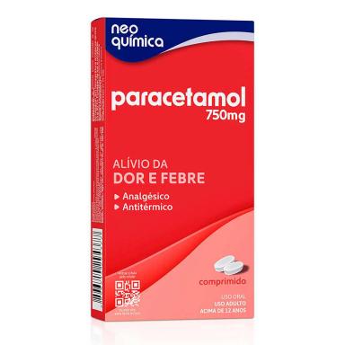 Paracetamol 750mg 20 comprimidos Neo Química Genérico