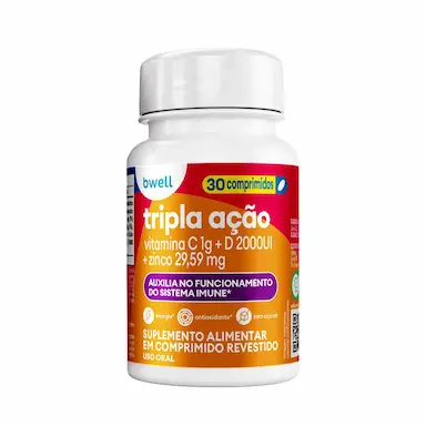 Vitamina C bwell Tripla Ação 30 comprimidos