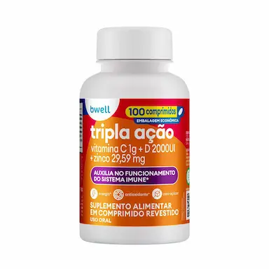 Vitamina C bwell Tripla Ação 100 comprimidos