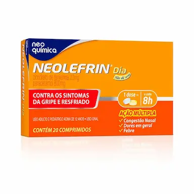 Neolefrin Dia Paracetamol 800mg + Cloridrato Fenillefrina 20mg 20 comprimidos