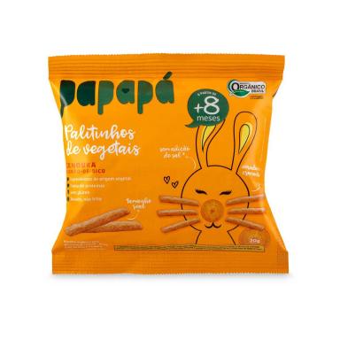 Biscoito Infantil Papapá Palitinhos de Vegetais Cenoura e Grão-de-Bico 20g