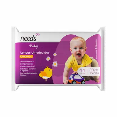 Lenço Umedecido Needs Baby Camomila 44 Unidades