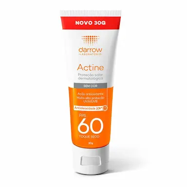 Protetor Solar Facial Darrow Actine FPS 60 Antioliosidade Toque Seco Sem Cor 30g