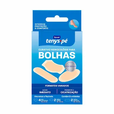 Curativo para Bolhas Tenys Pé Formatos Variados com 8 unidades