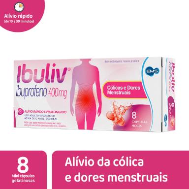 Ibuliv Ibuprofeno 400mg 8 Cápsulas