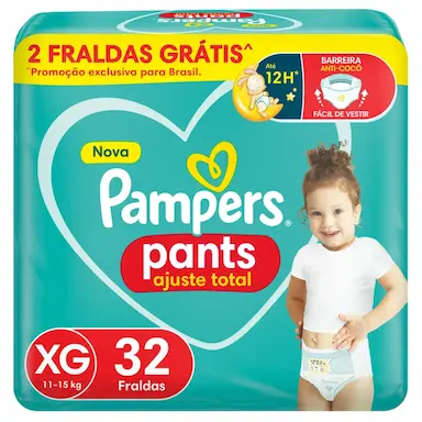 Fralda Calça Pampers Pants Ajuste Total XG 32 unidades