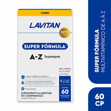 Polivitamínico Lavitan Super Fórmula A-Z Homem 60 comprimidos