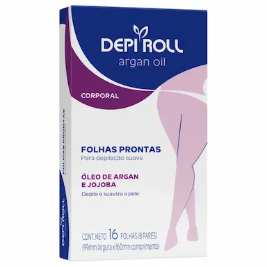 Folhas Prontas para Depilação Corporal Depi Roll Óleo de Argan 16 unidades