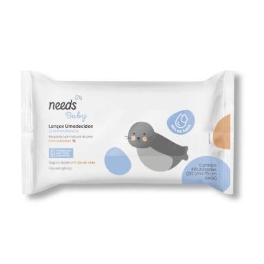 Lenço Umedecido Needs Baby Sem Fragrância 48 Unidades