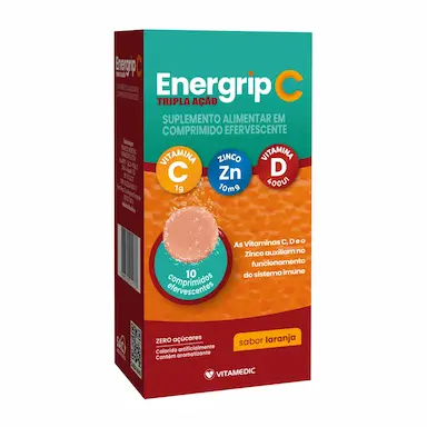 Vitamina C Efervescente Energrip C Tripla Ação 10 comprimidos