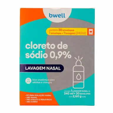 Descongestionante Nasal Bwell Alto Volume 30 sachês de 2,160g cada + Lavador 240ml