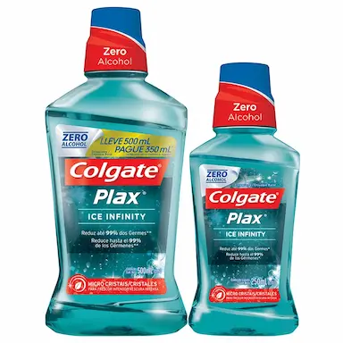Kit Enxaguante Bucal Colgate Plax Ice Infinity 500ml + 250ml