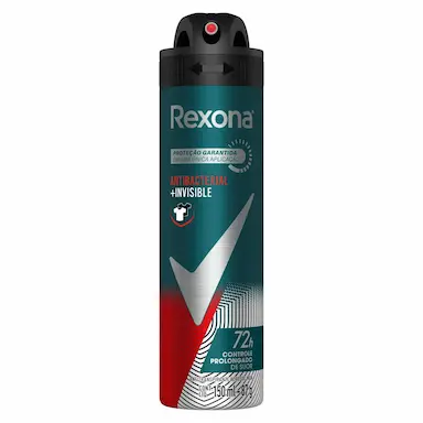 Desodorante Antitranspirante Aerosol Rexona Men Antibacterial + Invisible 72h 150ml