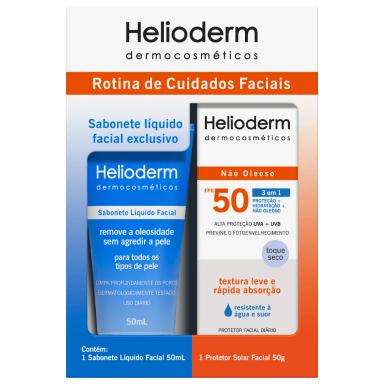 Kit Helioderm Facial FPS50 - 50g + Sabonete Líquido Facial Helioderm 50ml