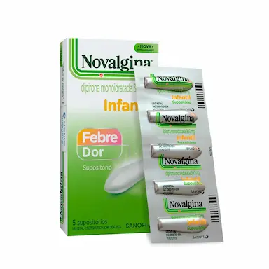 Novalgina Infantil Dipirona 300mg 5 supositórios