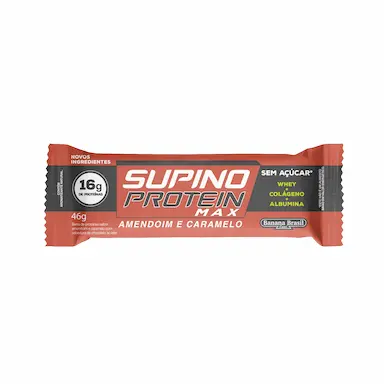 Barra de Proteína Supino Protein Max Amendoim com Caramelo Sem Açúcar 46g