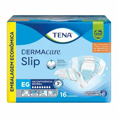 Fralda Geriátrica Tena DermaCare Slip Descartável EG Absorção Intensa 16 unidades