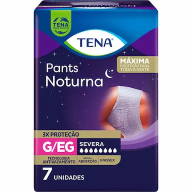 Roupa Íntima Descartável Unissex Tena Pants Noturna G/EG Absorção Intensa 7 unidades
