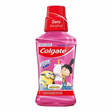 Enxaguante Antisséptico Bucal Colgate Plax Kids Zero Álcool Minions com 250ml