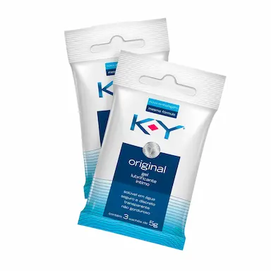 Gel Lubrificante Íntimo K-Y Original com 3 unidades de 5g cada