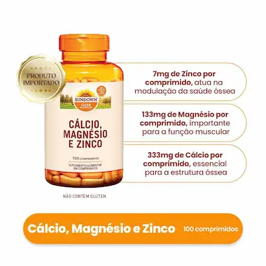 Cálcio + Magnésio + Zinco Sundown 100 comprimidos