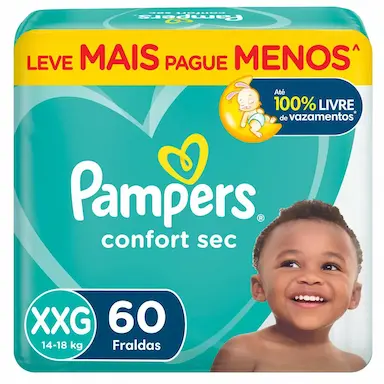 Fralda Pampers Confort Sec XXG 60 unidades