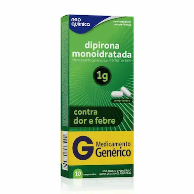 Dipirona Monoidratada 1g 10 comprimidos Neo Química Genérico