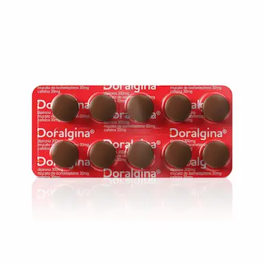 Doralgina Dipirona Sódica 300mg + Isometepteno 30mg + Cafeína 30mg 10 drágeas