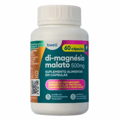 Di-Magnésio Malato 500mg bwell 60 Cápsulas