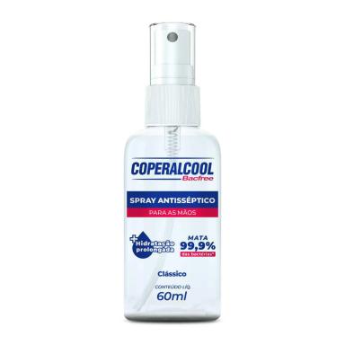 Álcool Spray Antisséptico para as Mãos Coperalcool 70°INPM Bacfree 60ml