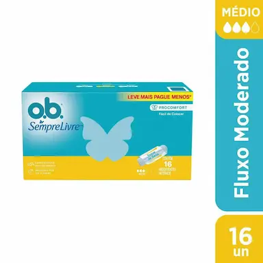 Absorvente Interno OB Sempre Livre  ProComfort Médio 16 unidades