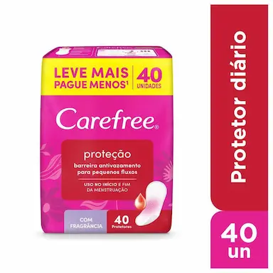 Protetor Diário Carefree Proteção Com Perfume 40 unidades