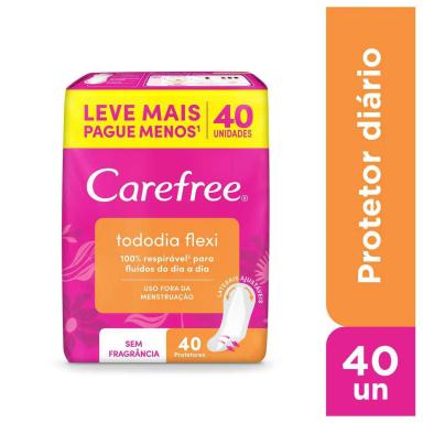 Protetor Diário Carefree Tododia Flexi Sem Perfume 40 unidades