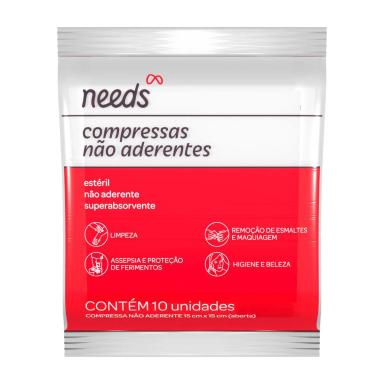 Compressa de Gaze Estéril Não Aderente 10 Unidades