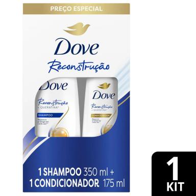 Kit Dove Restauração + Queratina Shampoo 350ml + Condicionador 175ml