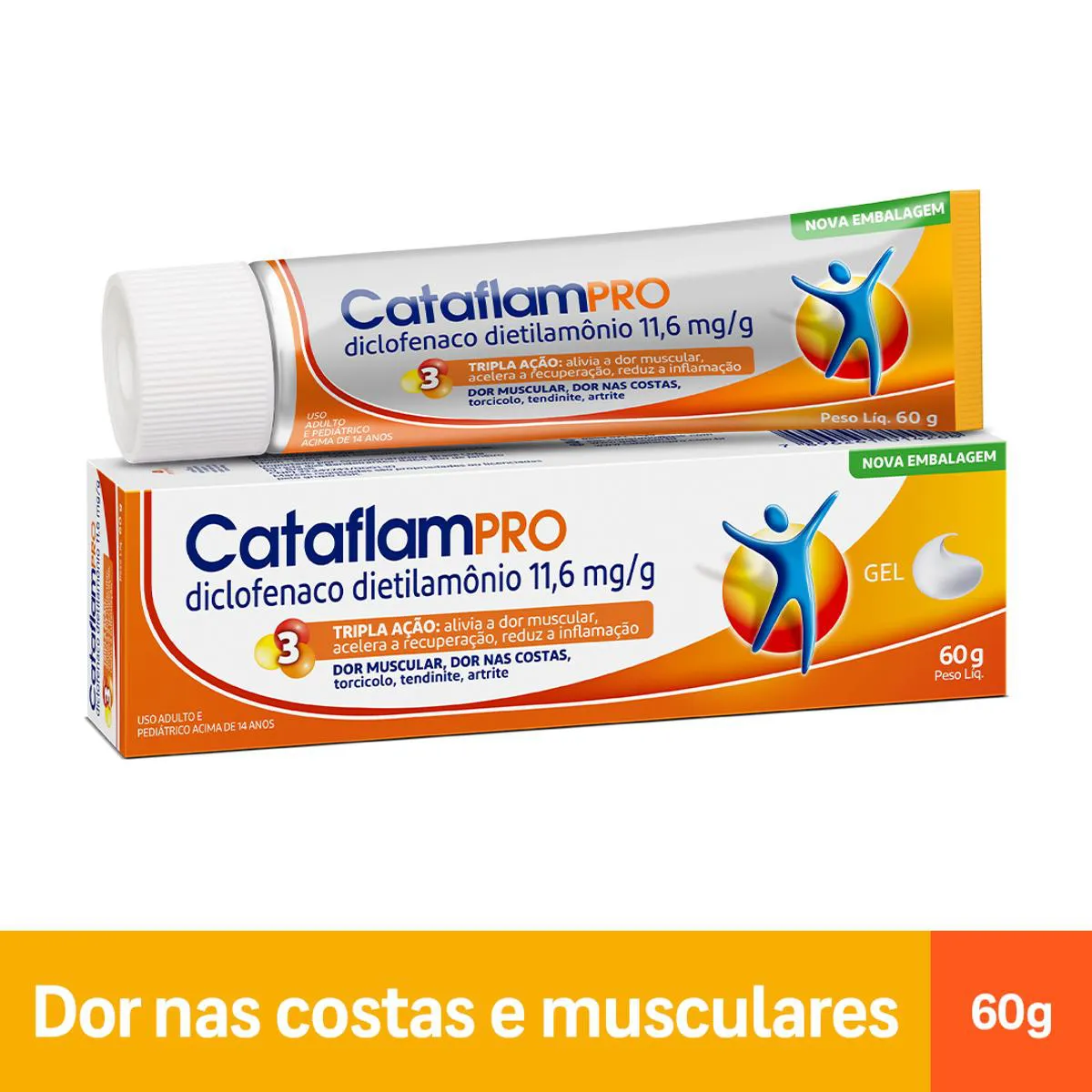 CataflamPRO Diclofenaco Dietilamônio 11,6mg/g Emulgel 60g