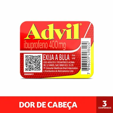Advil Ibuprofeno 400mg 3 cápsulas