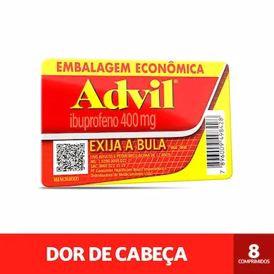 Advil Ibuprofeno 400mg 8 cápsulas