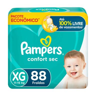 Fralda Pampers Confort Sec XG 88 unidades