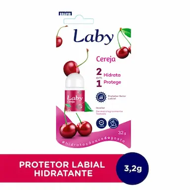Protetor Solar Hidratante Labial Laby Cereja FPS 15 3,2g