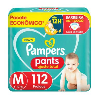 Fralda Pampers Pants Ajuste Total M 112 unidades