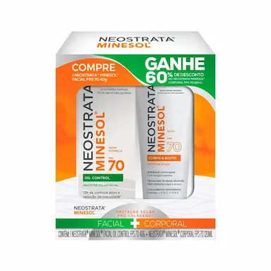 Kit NeoStrata Minesol Protetor Solar Facial Oil Control FPS 70 40g + Corporal FPS 70 120ml